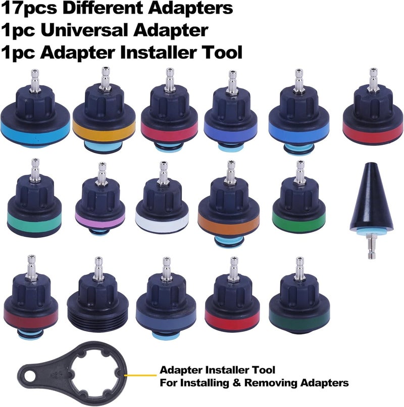 Xpro 28pcs Universal Radiator Pressure Tester Kit, Tester Pneumatic Vacuum Cooling System Purge Refill Leak/Refiller Set, Universal Automotive Domestic/Import Vehicles, Motorcycle - Image 3